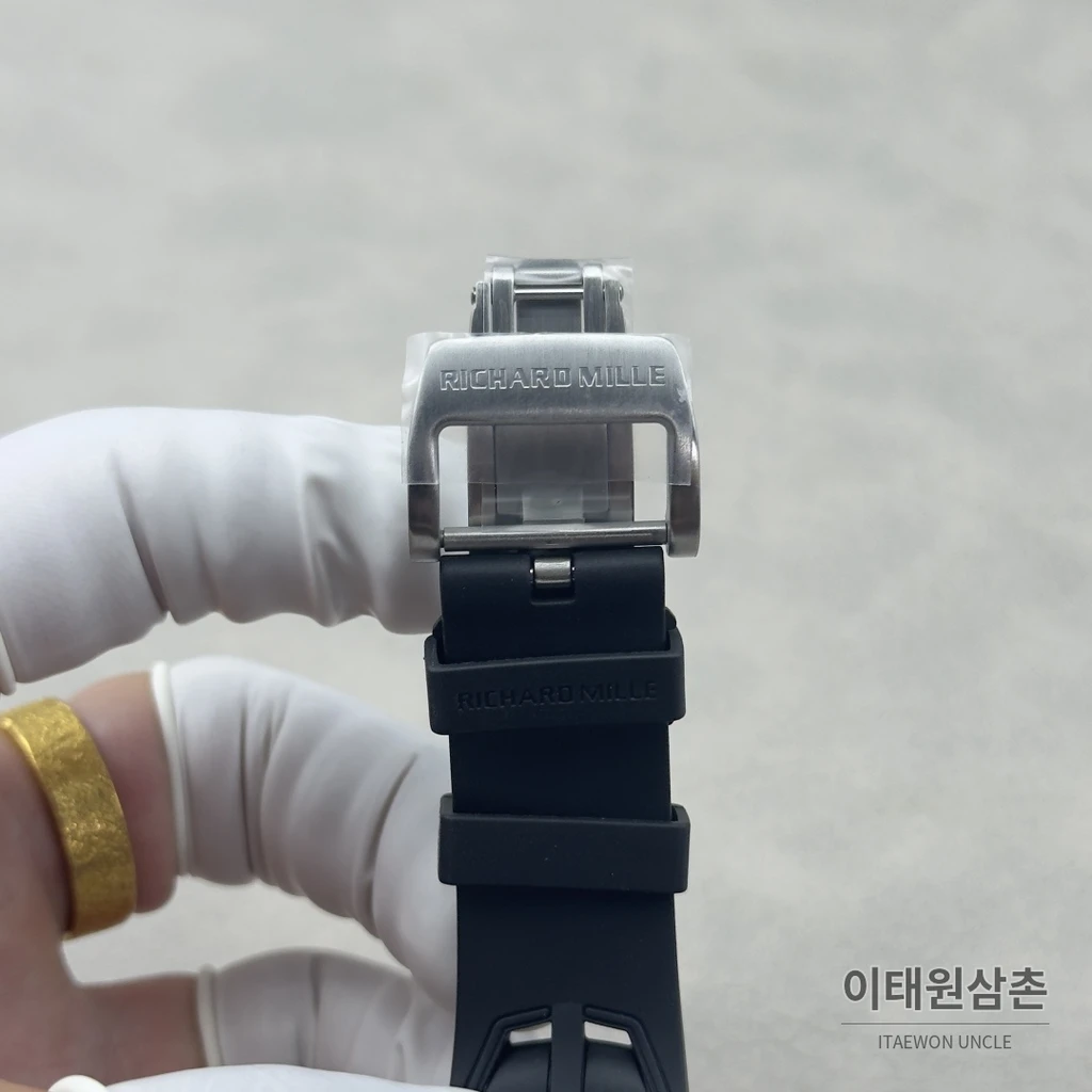 리차드밀 RM35-03 NTPT 카본 스켈레톤 오토매틱 49.95mm 스켈레톤 다이얼 아이스블루 러버 스트랩