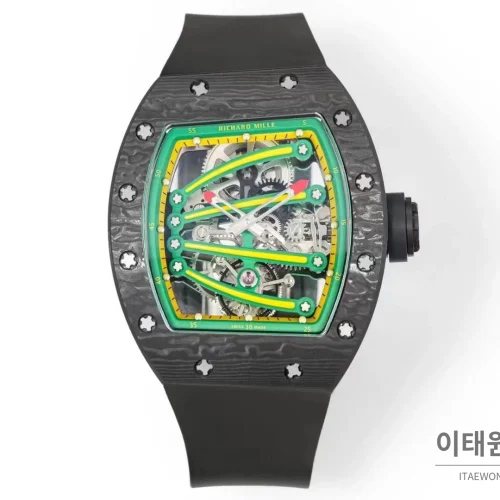리차드밀 RM59-01 투르비용 수동형 스켈레톤 다이얼 블랙 러버 스트랩