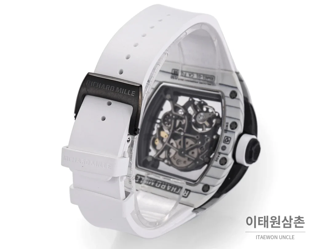 리차드밀 RM61-01 요한블레이크 카본 세라믹 스켈레톤 수동 43mm 블랙 / 그레이 화이트 러버 스트랩