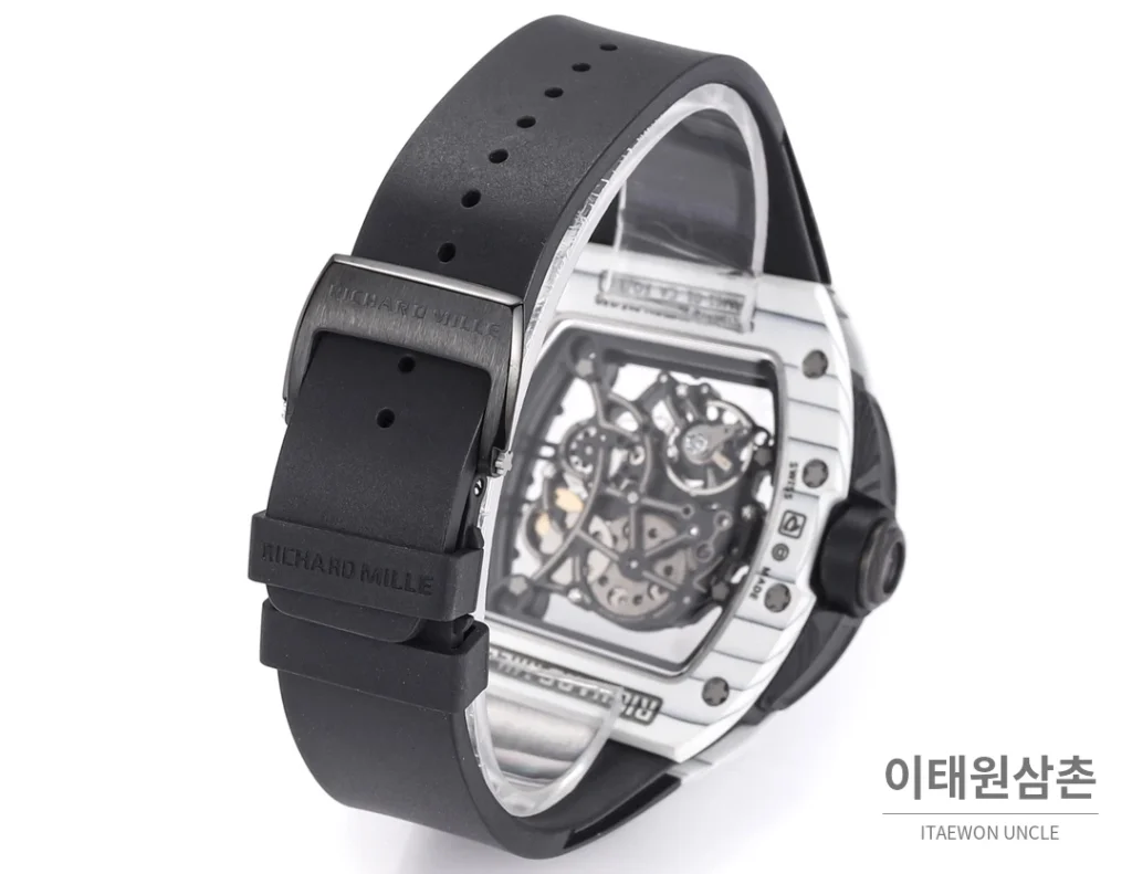 리차드밀 RM61-01 요한블레이크 카본 세라믹 스켈레톤 수동 43mm 블랙 / 그레이 블랙 러버 스트랩
