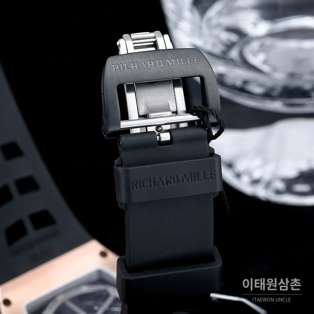 리차드밀 RM30-01 로즈골드 스켈레톤 블랙 러버스트랩 오토매틱 50mm