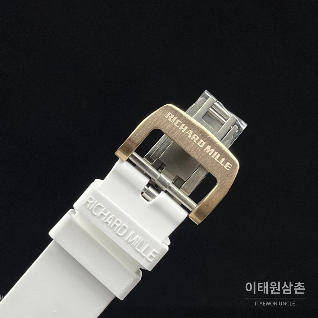리차드밀 화이트세라믹베젤 블랙다이얼 스켈레톤 여성용 시계