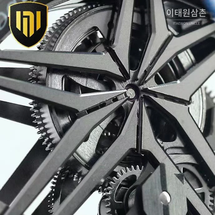 로저드뷔 엑스칼리버 플라잉 투르비용 스켈레톤 블루다이얼 오토매틱 42mm 블랙 러버 스트랩