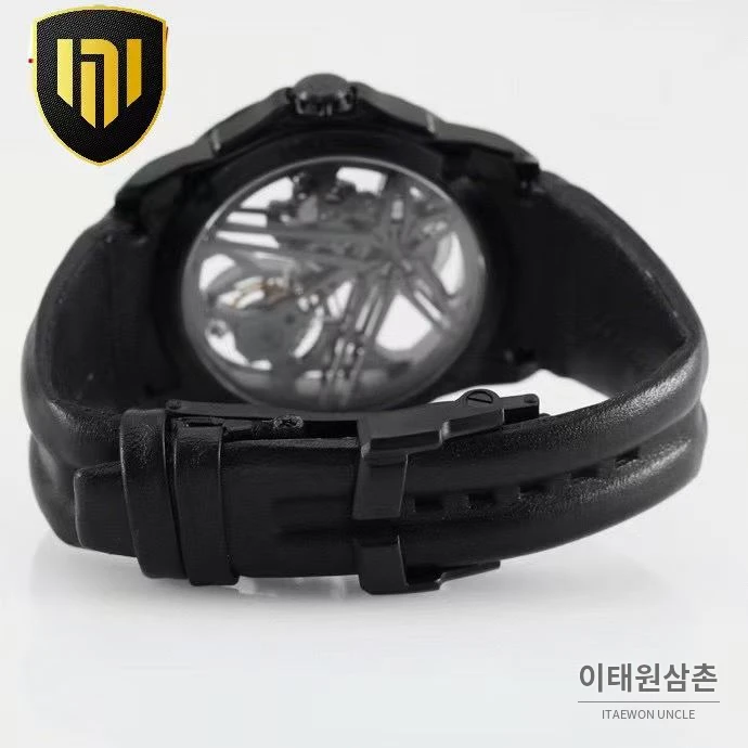 로저드뷔 엑스칼리버 플라잉 투르비용 스켈레톤 블루다이얼 오토매틱 42mm 블랙 러버 스트랩