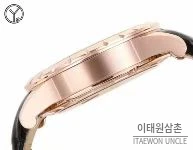로저드뷔 엑스칼리버 로즈골드 스켈레톤 더블투르비옹 수동 45mm 블랙 다이얼 블랙 가죽 스트랩 로즈골드 베젤