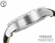 로저드뷔 엑스칼리버 로즈골드 스켈레톤 더블투르비옹 수동 45mm 블랙 다이얼 블랙 가죽 스트랩 실버 베젤