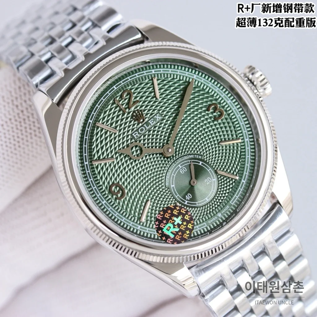 롤렉스 1908 스틸브레이슬릿 투핸즈다이얼 오토매틱 39mm (2)