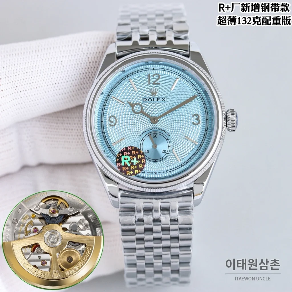 롤렉스 1908 스틸브레이슬릿 투핸즈다이얼 오토매틱 39mm (2)
