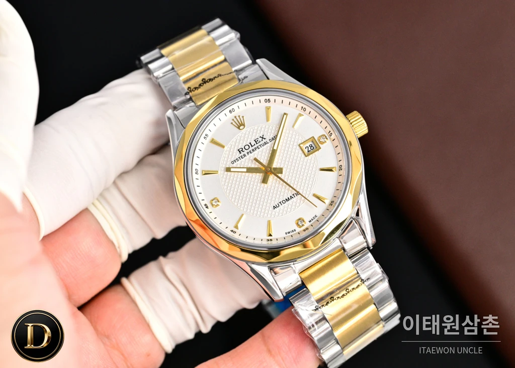 롤렉스 2026 316L 스틸 카프스킨 스트랩 워치 40mm (2)