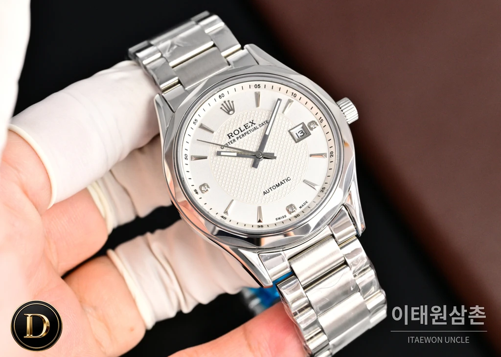 롤렉스 2026 316L 스틸 카프스킨 스트랩 워치 40mm (2)