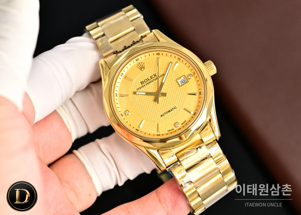 롤렉스 2026 316L 스틸 카프스킨 스트랩 워치 40mm (2)