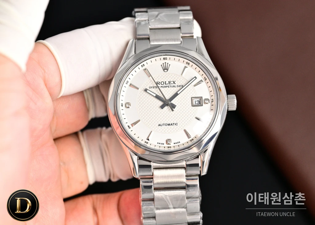 롤렉스 2026 316L 스틸 카프스킨 스트랩 워치 40mm (2)