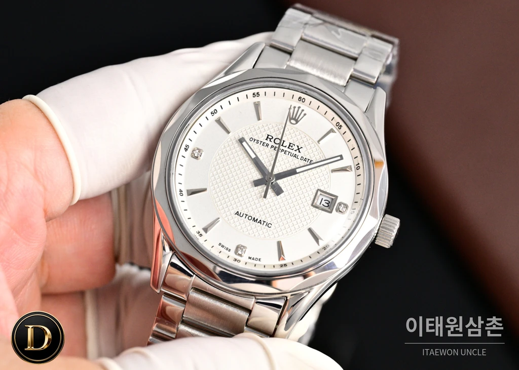롤렉스 2026 316L 스틸 카프스킨 스트랩 워치 40mm (2)