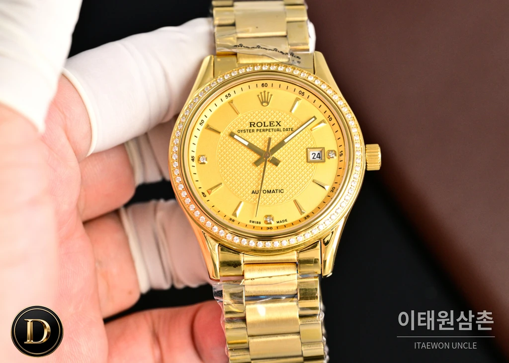 롤렉스 2026 316L 스틸 카프스킨 스트랩 워치 40mm