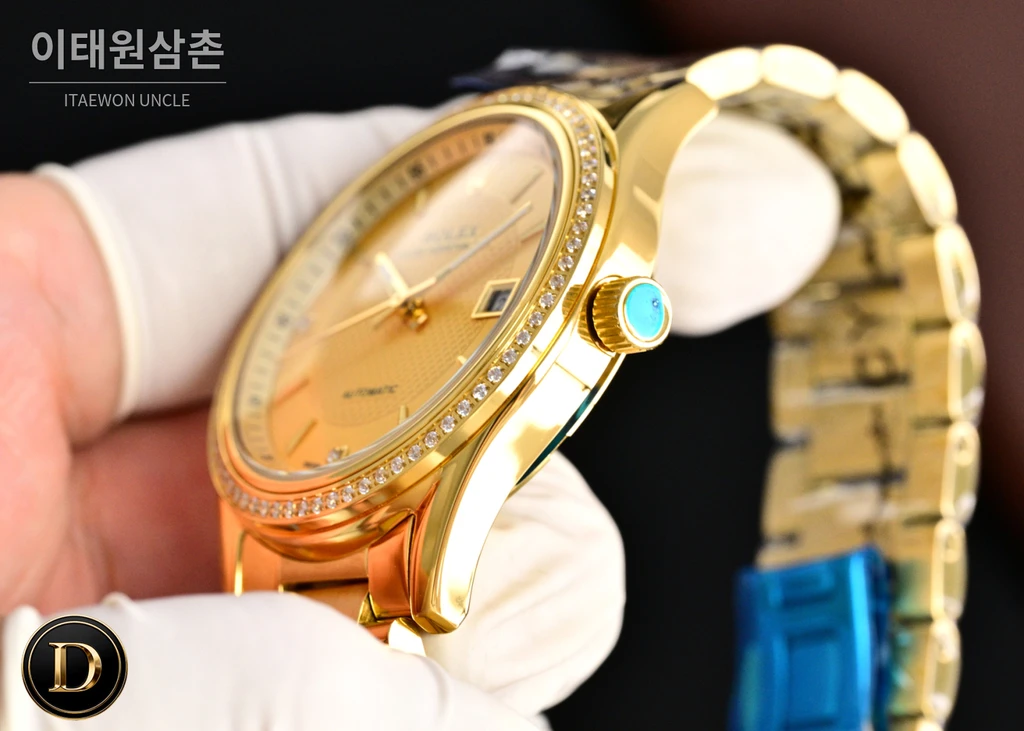 롤렉스 2026 316L 스틸 카프스킨 스트랩 워치 40mm