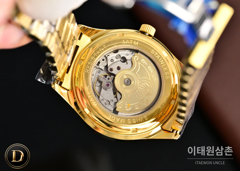 롤렉스 2026 316L 스틸 카프스킨 스트랩 워치 40mm
