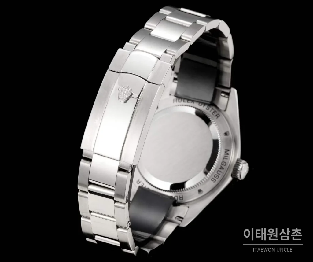 롤렉스 에어킹 스틸 블랙다이얼 그린핸즈 오토매틱 40mm 블랙 / 그린 스틸 브레이슬릿