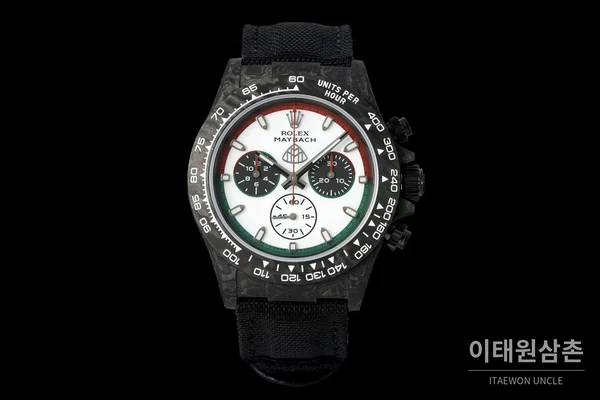 롤렉스 ANT 블랙카본 파이버 MAYBACH 엠블럼 커스텀 데이토나 크로노그래프 오토매틱 40mm