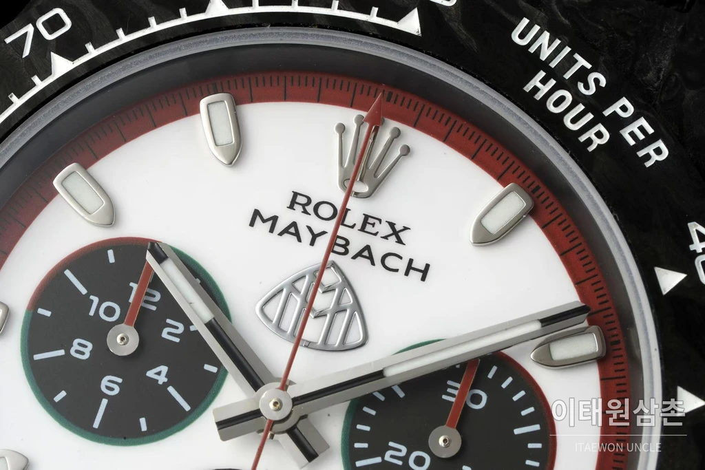 롤렉스 ANT 블랙카본 파이버 MAYBACH 엠블럼 커스텀 데이토나 크로노그래프 오토매틱 40mm