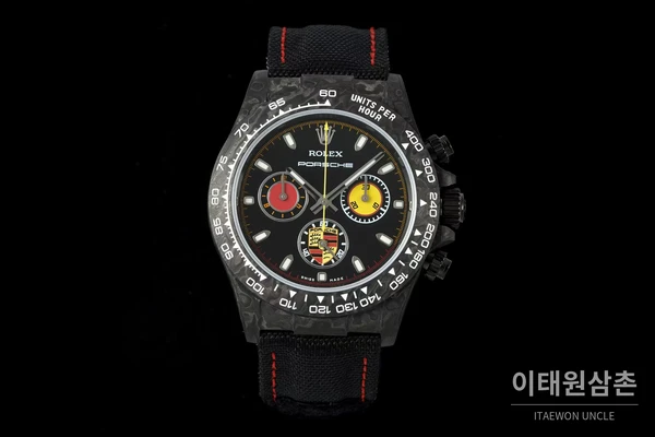 롤렉스 ANT 블랙카본 파이버 PORSCHE 엠블럼 커스텀 데이토나 크로노그래프 오토매틱 40mm 롤렉스 ANT 블랙카본 파이버 PORSCHE 엠블럼 커스텀 데이토나 크로노그래프 오토매틱 40mm