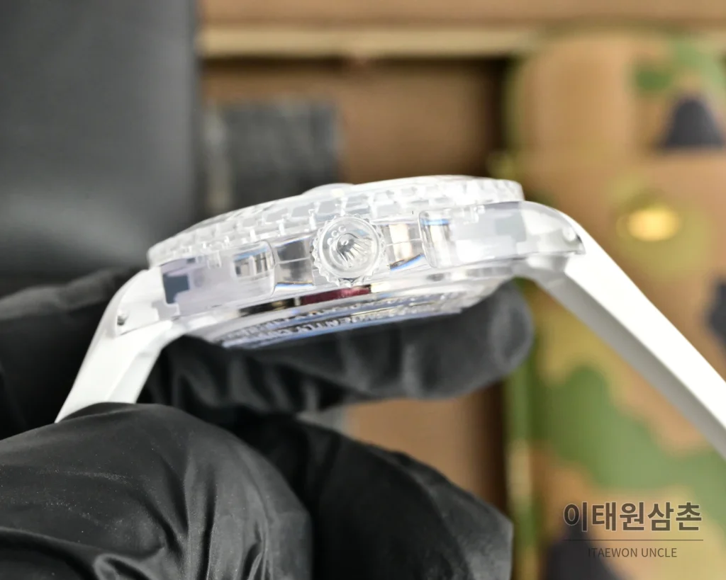 롤렉스 오토매틱 40mm 아이스블루 다이얼 화이트 러버 스트랩