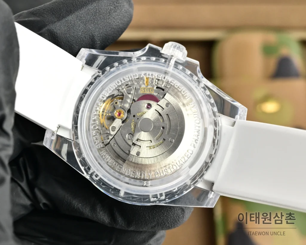 롤렉스 오토매틱 40mm 아이스블루 다이얼 화이트 러버 스트랩