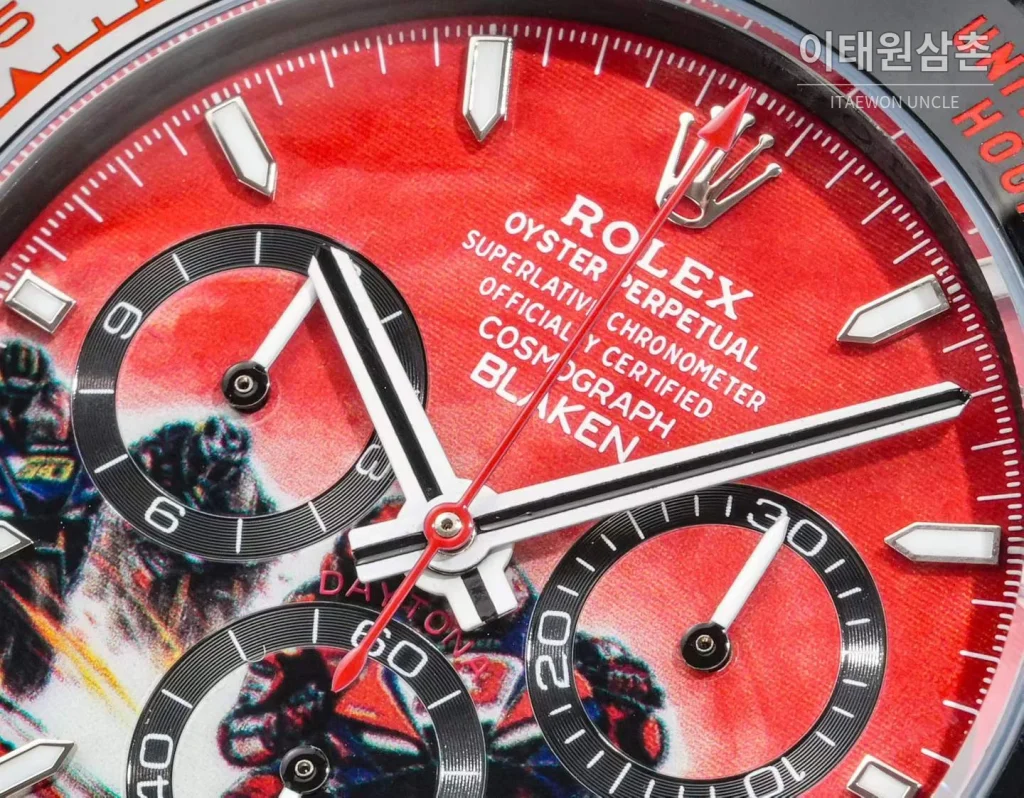 롤렉스 블레이큰 데이토나 풀카본 바이커다이얼 오토매틱 40mm 블랙 러버 스트랩 블랙 베젤