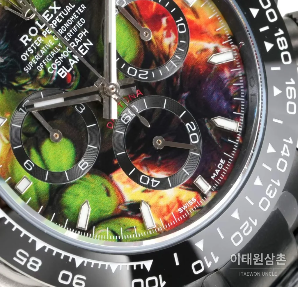 롤렉스 블레이큰 데이토나 풀카본 바이커다이얼 오토매틱 40mm 세라믹 브레이슬릿 그레이 베젤