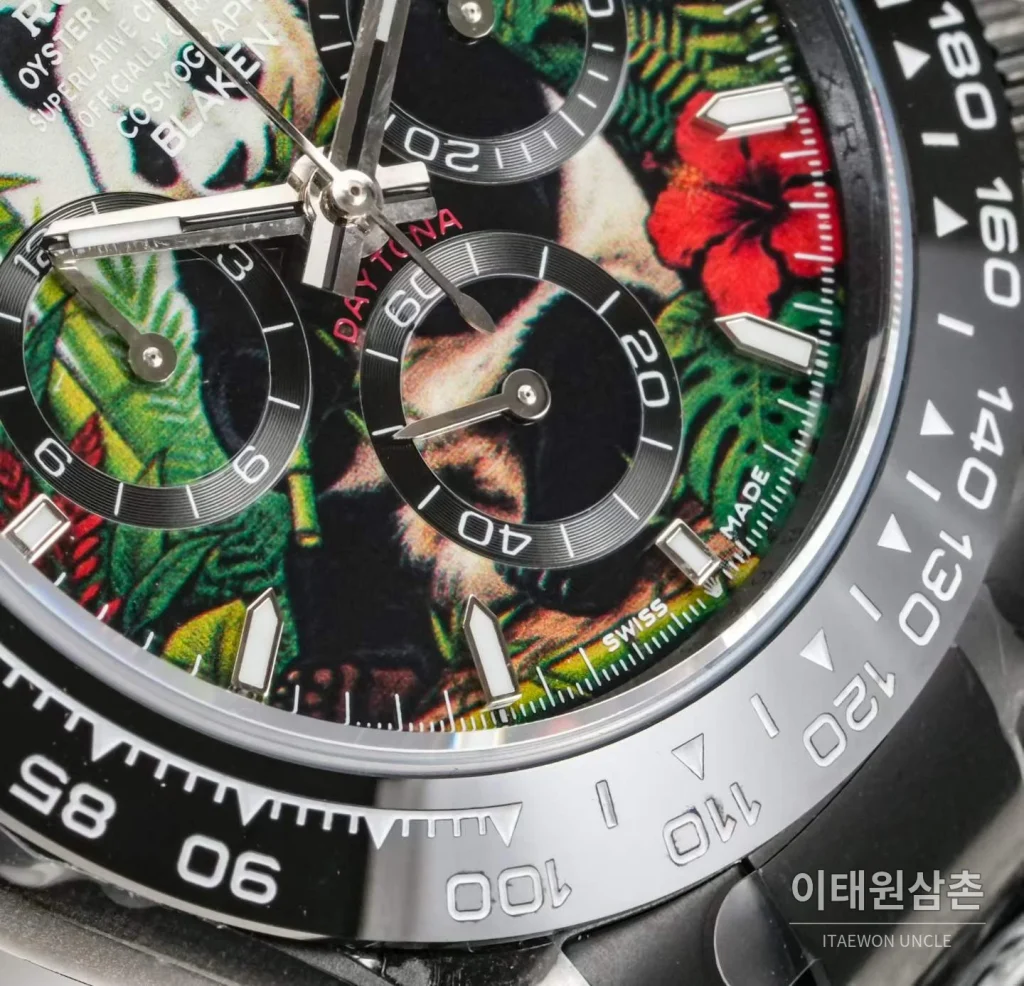 롤렉스 블레이큰 데이토나 풀카본 바이커다이얼 오토매틱 40mm 세라믹 브레이슬릿 블랙 베젤