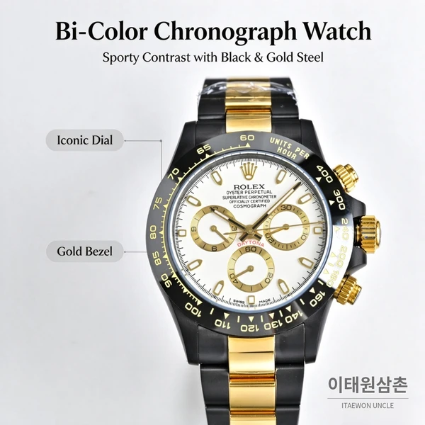 롤렉스 블라켄 데이토나 화이트 골드카운터 블랙골드 크로노그래프 40mm 롤렉스 블라켄 데이토나 화이트 골드카운터 블랙골드 크로노그래프 40mm