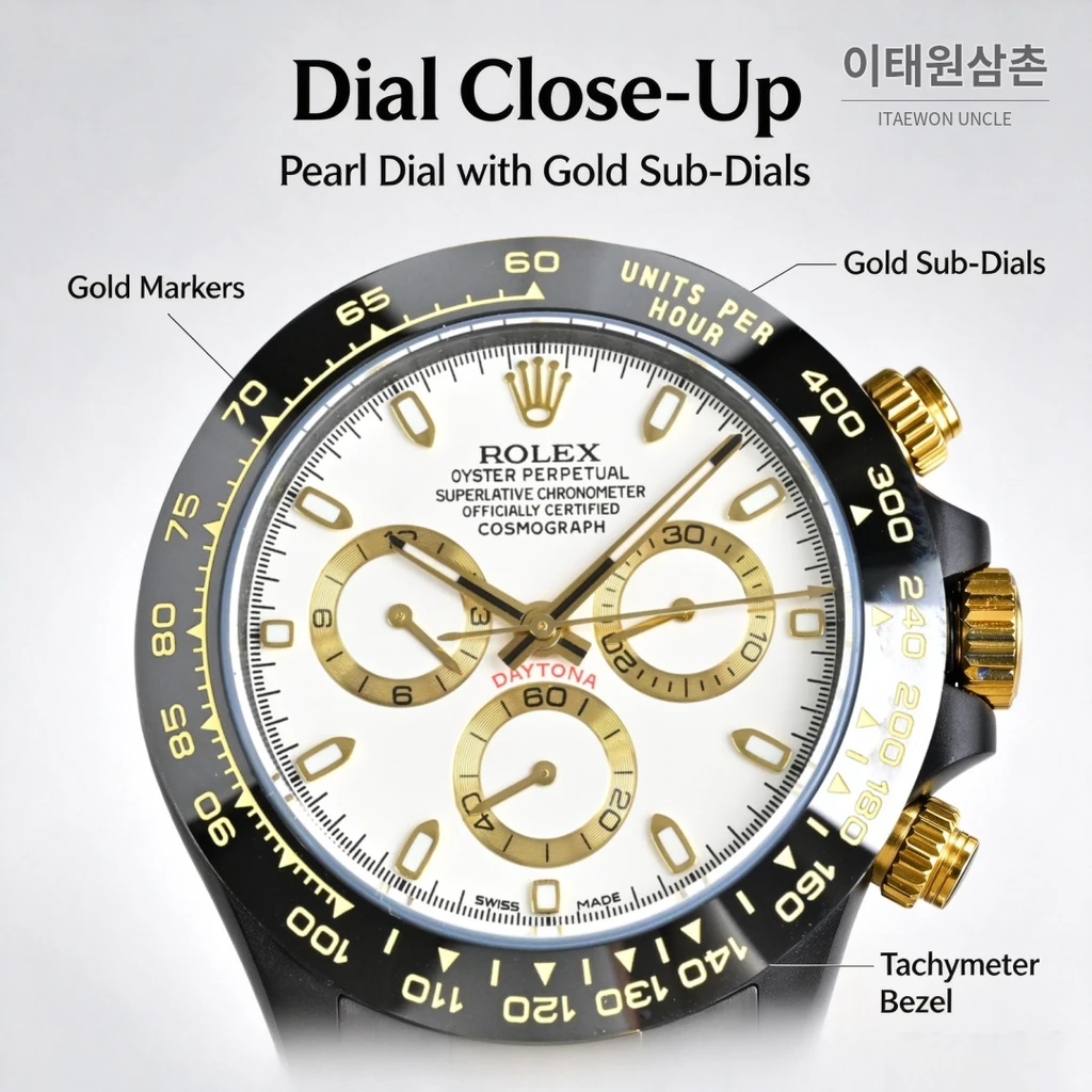 롤렉스 블라켄 데이토나 화이트 골드카운터 블랙골드 크로노그래프 40mm