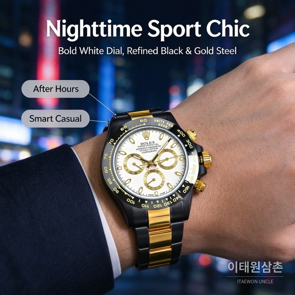 롤렉스 블라켄 데이토나 화이트 골드카운터 블랙골드 크로노그래프 40mm