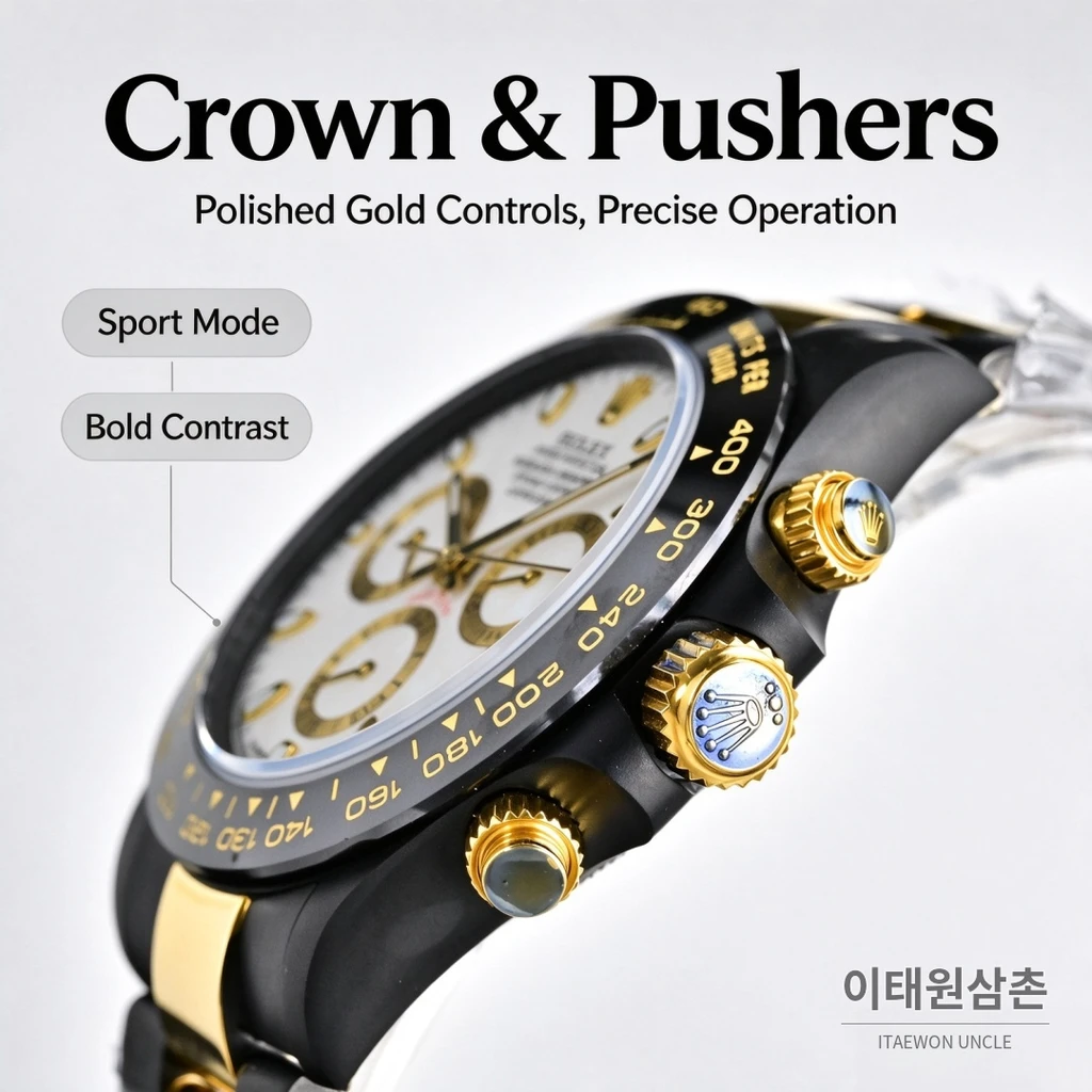 롤렉스 블라켄 데이토나 화이트 골드카운터 블랙골드 크로노그래프 40mm