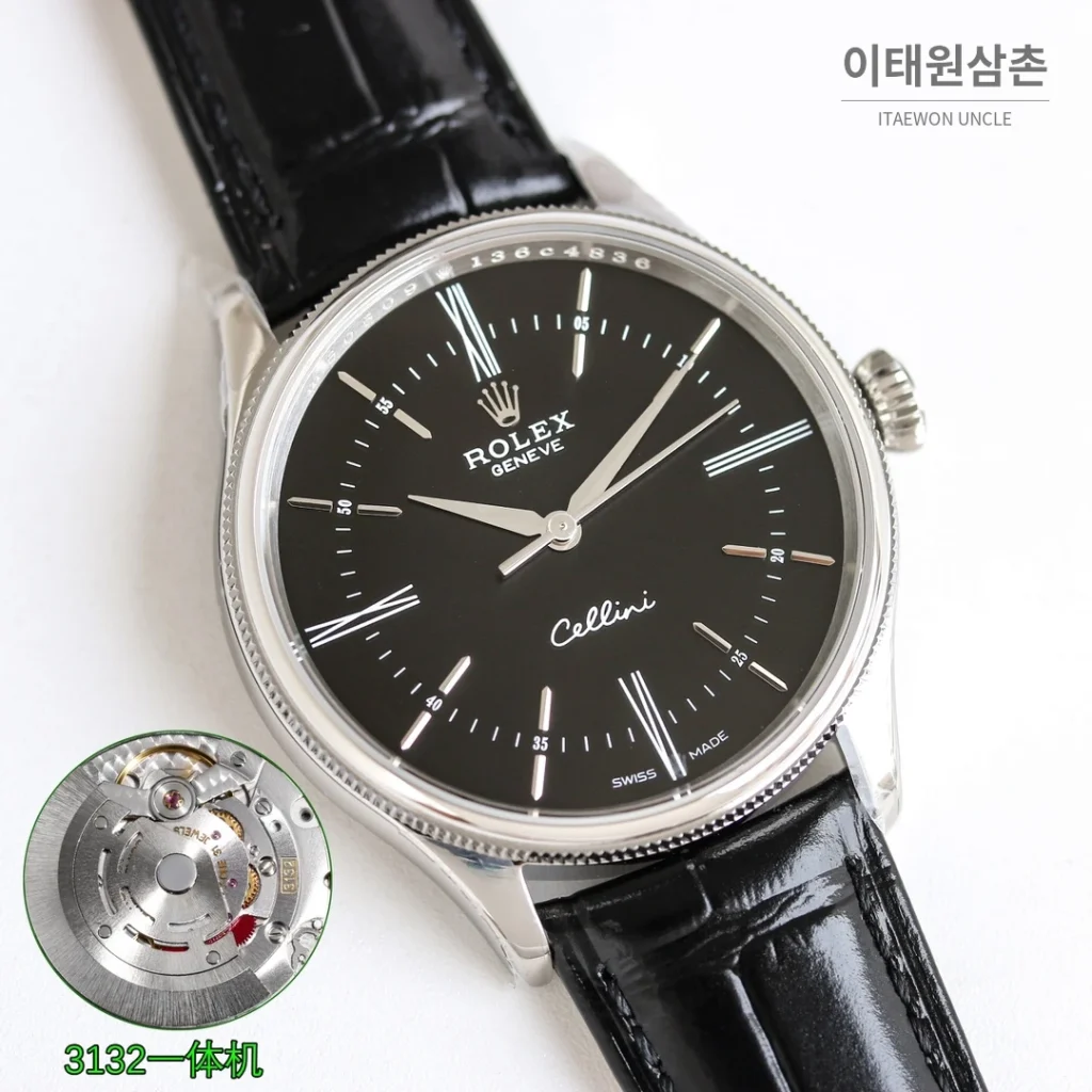 롤렉스 첼리니 오토매틱 39mm 화이트 다이얼