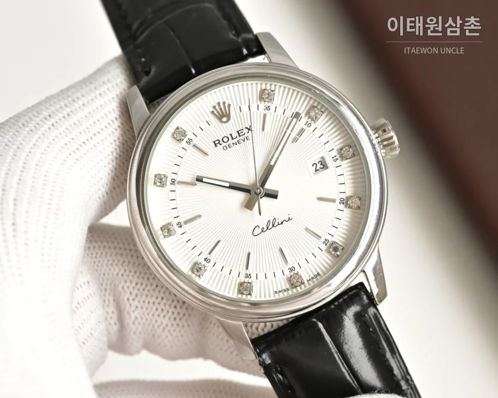 롤렉스 셀리니 데이트 316L 스틸 소가죽 오토매틱 40mm