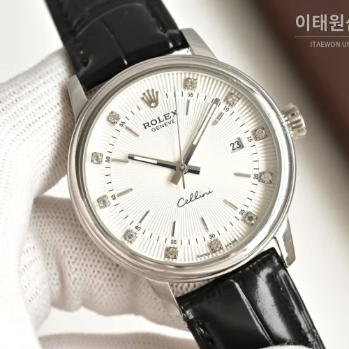 롤렉스 셀리니 데이트 316L 스틸 소가죽 오토매틱 40mm 롤렉스 셀리니 데이트 316L 스틸 소가죽 오토매틱 40mm