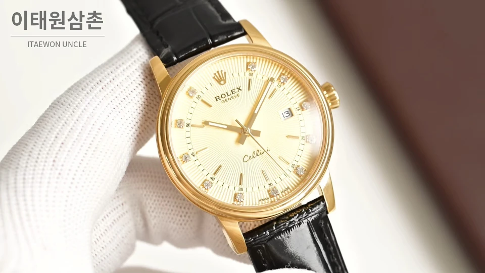 롤렉스 셀리니 데이트 316L 스틸 소가죽 오토매틱 40mm