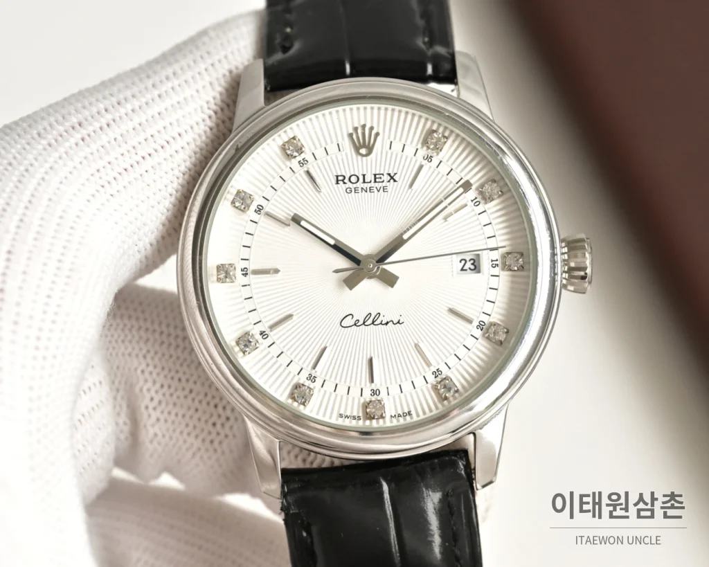 롤렉스 셀리니 데이트 316L 스틸 소가죽 오토매틱 40mm