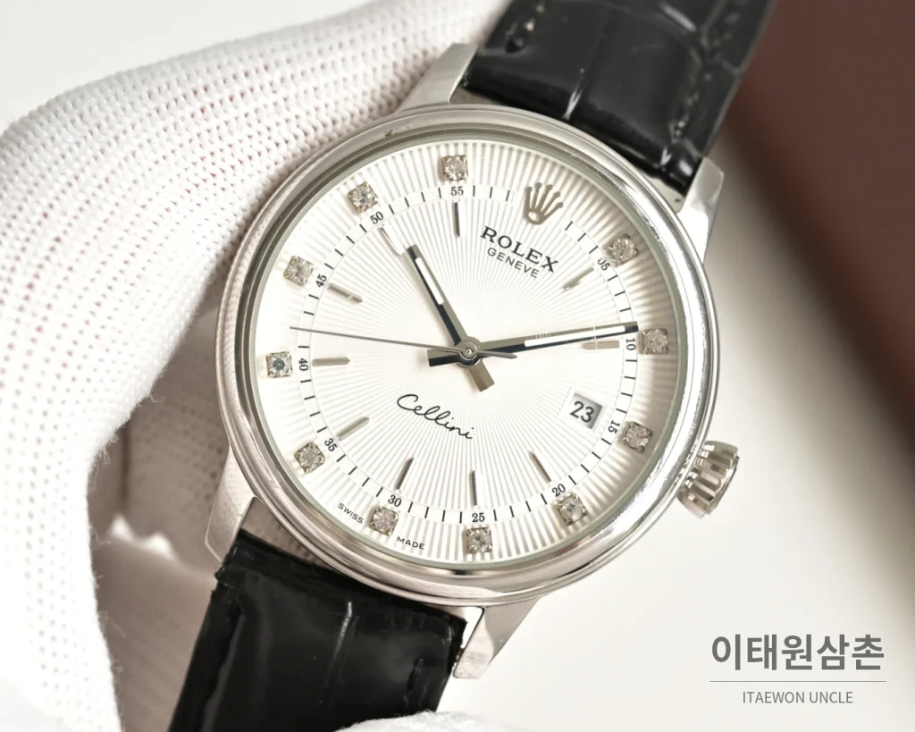 롤렉스 셀리니 데이트 316L 스틸 소가죽 오토매틱 40mm