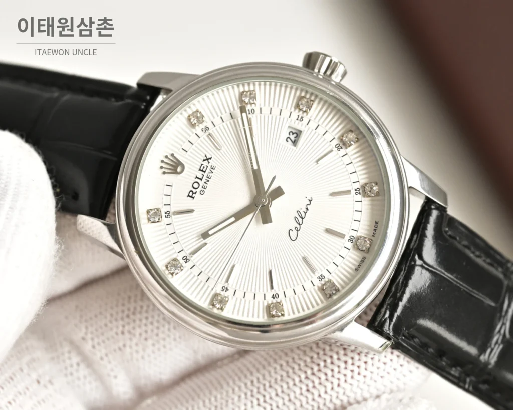 롤렉스 셀리니 데이트 316L 스틸 소가죽 오토매틱 40mm