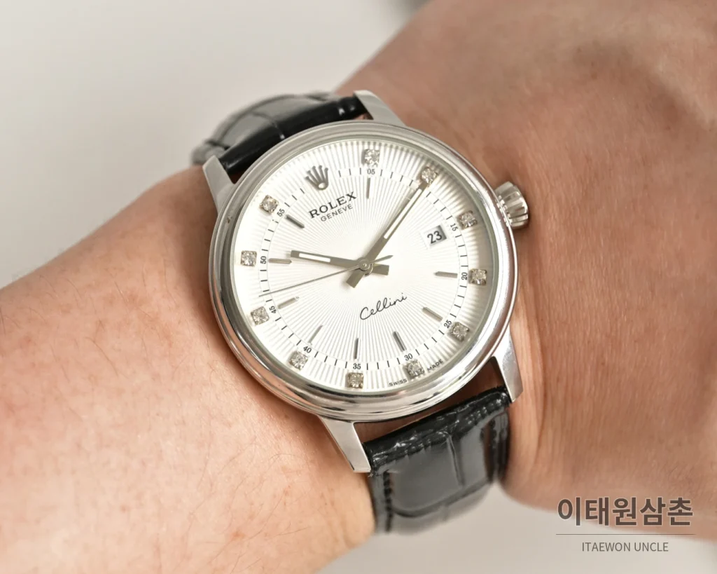 롤렉스 셀리니 데이트 316L 스틸 소가죽 오토매틱 40mm
