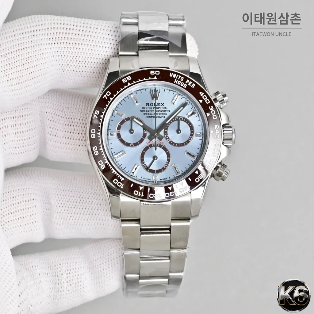 롤렉스 코스모그래프 데이토나 950 플래티넘 브라운베젤 아이스블루 크로노그래프 오토매틱 40mm