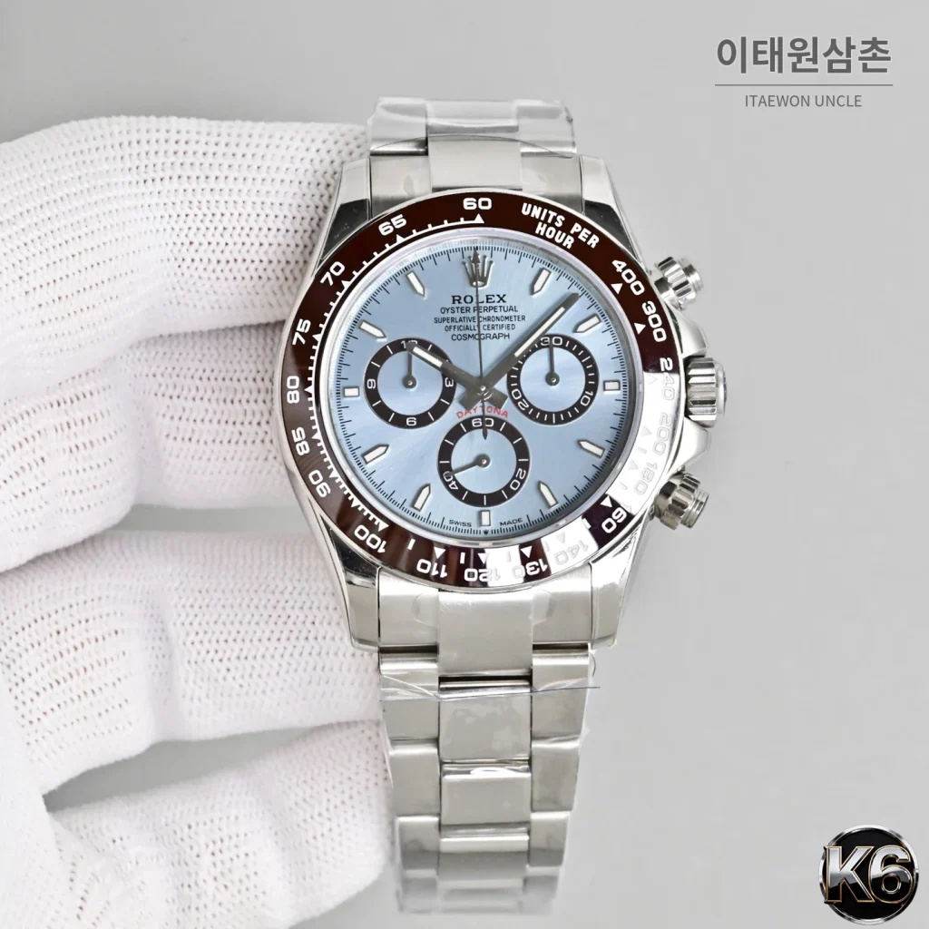 롤렉스 코스모그래프 데이토나 950 플래티넘 브라운베젤 아이스블루 크로노그래프 오토매틱 40mm