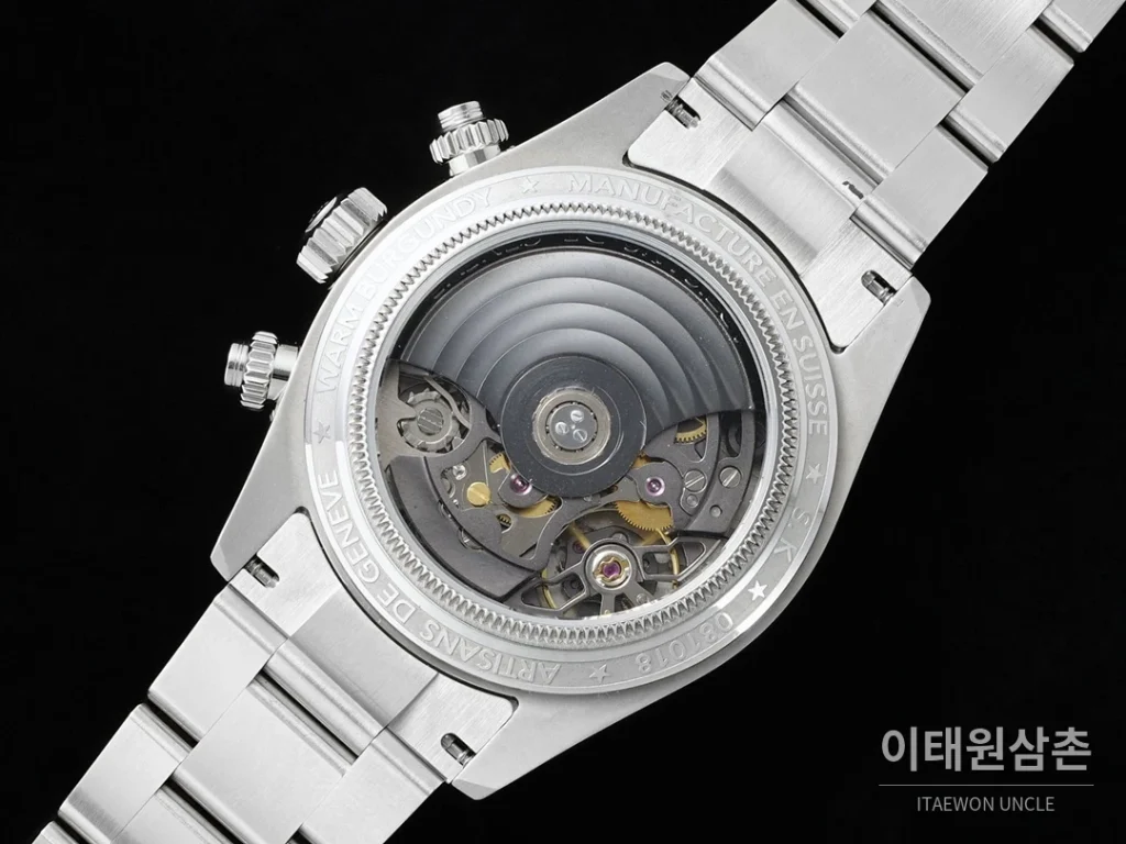 롤렉스 코스모그래프 데이토나 실버베젤 버건디다이얼 스켈레톤 크로노그래프 40mm