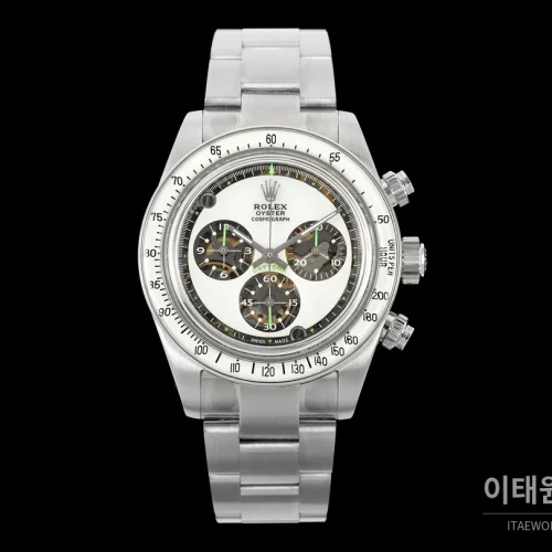 롤렉스 코스모그래프 데이토나 실버베젤 화이트다이얼 스켈레톤 크로노그래프