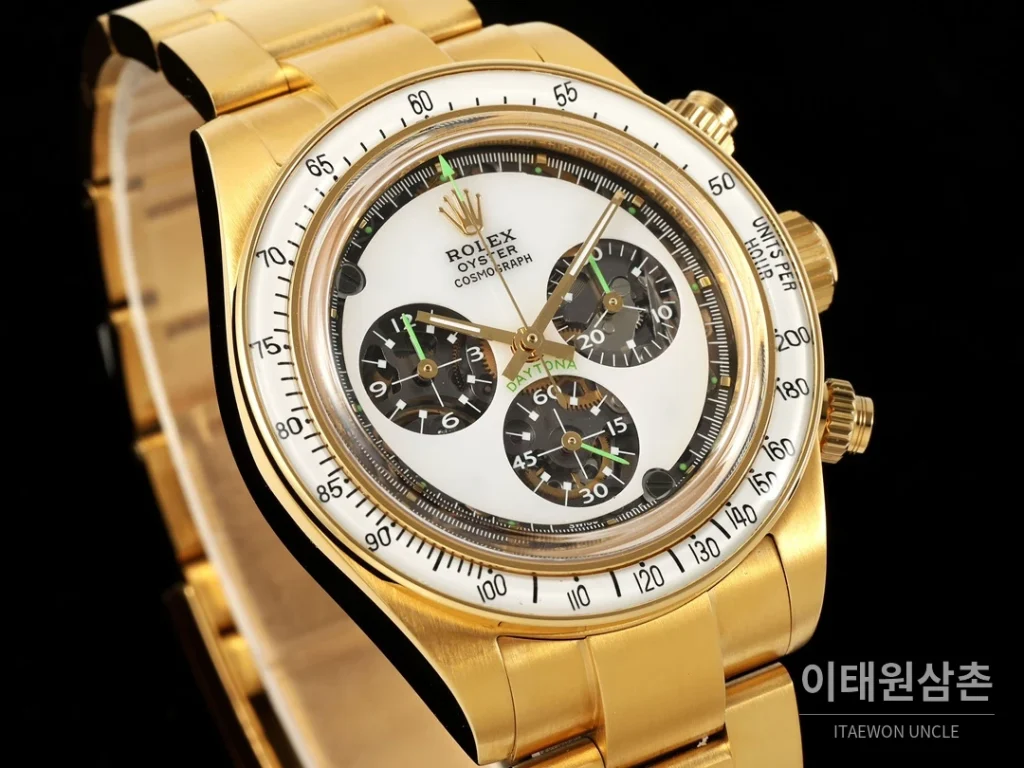롤렉스 코스모그래프 데이토나 옐로우골드 화이트다이얼 스켈레톤 크로노그래프 40mm