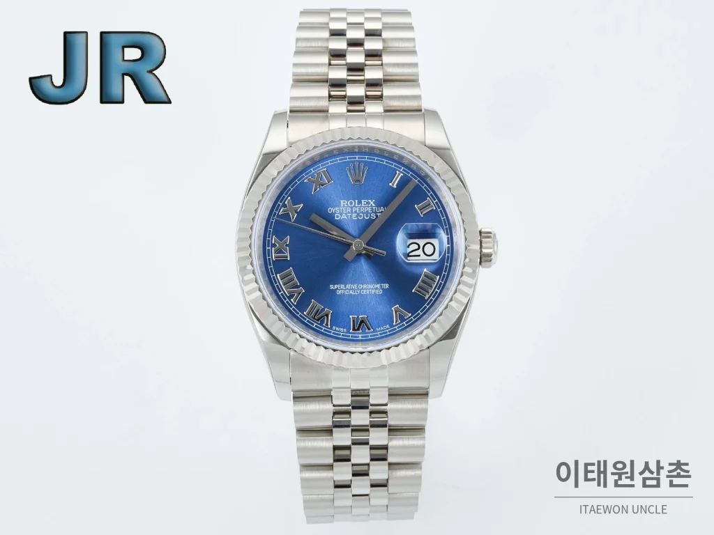 롤렉스 데이트저스트 36 904L 스틸 오토매틱 36mm 블루 다이얼