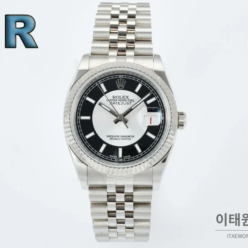 롤렉스 데이트저스트 36 904L 스틸 오토매틱 36mm 블랙 다이얼