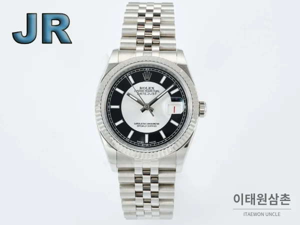 롤렉스 데이트저스트 36 904L 스틸 오토매틱 36mm 블랙 다이얼