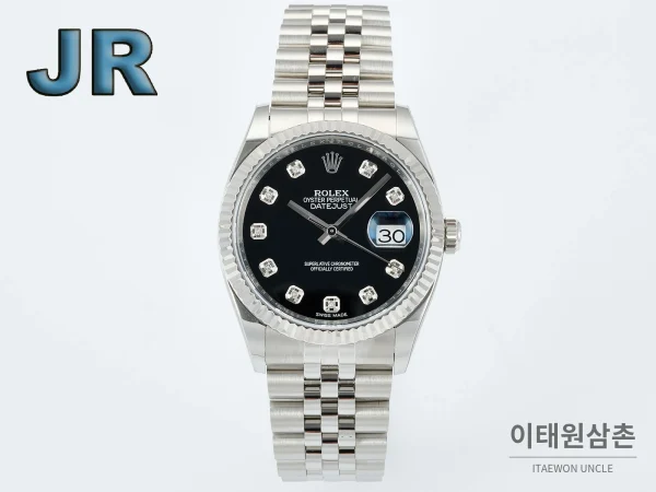 롤렉스 데이트저스트 36 904L 스틸 오토매틱 36mm 블랙 다이얼 (2)